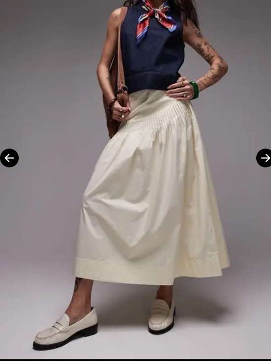 Topshop Dresses & Skirts - 🌼 TOPSHOP Pintuck Cotton Poplin Maxi Skirt Soft Yellow NWT US 6